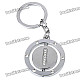 Double Side Round Stainless Keychain Ring Letter I