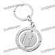 Double Side Round Stainless Keychain Ring Letter H