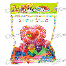 Cute Glossy Round Balloon - Assorted Color (100-Pack)