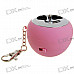 USB Rechargeable Apple Shaped LED Mini Speaker Keychain - Pink (3.5mm/DC 5V)