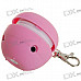 USB Rechargeable Apple Shaped LED Mini Speaker Keychain - Pink (3.5mm/DC 5V)