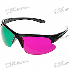 Plastic Frame Resin Lens Green + Magenta Red 3D Anaglyphic Glasses