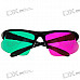 Plastic Frame Resin Lens Green + Magenta Red 3D Anaglyphic Glasses