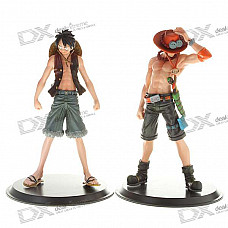 One Piece Figures with Display Base - Monkey.D.Luffy + Portgas.D.Ace