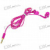 Stylish Noise Isolation In-Ear Stereo Earphone - Purple Red (3.5mm Jack/1.4M-Cable)