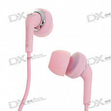 Stylish Noise Isolation In-Ear Stereo Earphone - Pink (3.5mm Jack/1.4M-Cable)