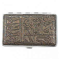 Mysterious Egyptian Glyphs Metal Cigarette Case (Holds 14)