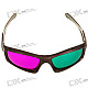 Re-useable Plastic Frame Resin Lens Anaglyphic Magenta + Green 3D Glasses