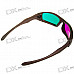 Re-useable Plastic Frame Resin Lens Anaglyphic Magenta + Green 3D Glasses