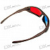 Re-useable Plastic Frame Resin Lens Anaglyphic Blue + Red 3D Glasses