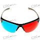 Sport Style Re-useable Plastic Frame Resin Lens Anaglyphic Blue + Red 3D Glasses