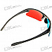 Sport Style Re-useable Plastic Frame Resin Lens Anaglyphic Blue + Red 3D Glasses