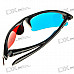 Sport Style Re-useable Plastic Frame Resin Lens Anaglyphic Blue + Red 3D Glasses