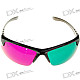 Sport Style Re-useable Plastic Frame Resin Lens Anaglyphic Magenta + Green 3D Glasses