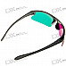 Sport Style Re-useable Plastic Frame Resin Lens Anaglyphic Magenta + Green 3D Glasses