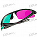 Sport Style Re-useable Plastic Frame Resin Lens Anaglyphic Magenta + Green 3D Glasses