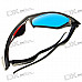 Re-useable Plastic Frame Resin Lens Anaglyphic Blue + Red 3D Glasses