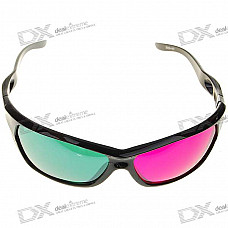 Re-useable Plastic Frame Resin Lens Anaglyphic Green + Magenta 3D Glasses