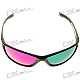 Re-useable Plastic Frame Resin Lens Anaglyphic Magenta + Green 3D Glasses