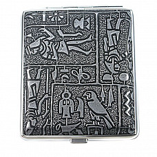 Mysterious Egyptian Glyphs Metal Cigarette Case (Holds 18)