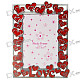 Love Themed Metal Photo Frame - Red + Silver Gray (4*6")