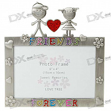 Love Themed Metal Photo Frame - Silver Gray (4*6")