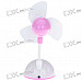 USB Powered Adjustable Wind Speed 3 Fan Blade Cooling Fan (Pink + White)