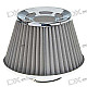 Universal Super Power Flow Stainless Steel Air Filter for Car (Silver)