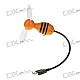 USB Powered Cute Bee Shaped Cooling Fan with Flexible Neck