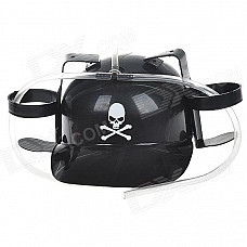 Beer Helmet Drinking Hat with Skull Figure - Black