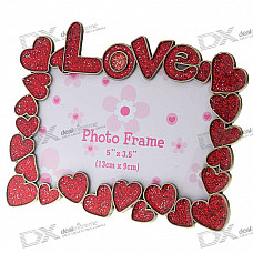 Love Themed Metal Photo Frame - Red (5"*3.5")