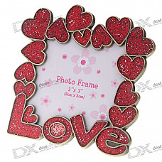 Love Themed Small Metal Photo Frame - Red (3"*3")