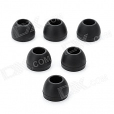 Replacement Silicone Ear Buds for In-Ear Earphones - Black (M-Size/6-Pack)