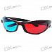 Re-useable Plastic Frame Resin Lens Anaglyphic Blue + Red 3D Glasses