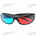 Re-useable Plastic Frame Resin Lens Anaglyphic Blue + Red 3D Glasses