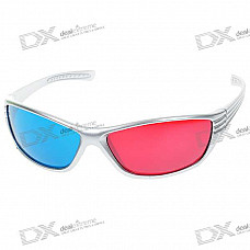 Re-useable Plastic Frame Resin Lens Anaglyphic Blue + Red 3D Glasses