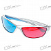 Re-useable Plastic Frame Resin Lens Anaglyphic Blue + Red 3D Glasses