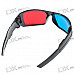 Re-useable Plastic Frame Resin Lens Anaglyphic Blue + Red 3D Glasses