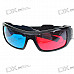 Re-useable Plastic Frame Resin Lens Anaglyphic Blue + Red 3D Glasses