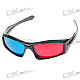 Re-useable Plastic Frame Resin Lens Anaglyphic Blue + Red 3D Glasses