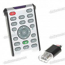 Wireless Multimedia Infrared IR Remote Controller with USB Receiver for PC/Laptop (1*CR2025)