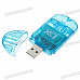 USB 2.0 SDHC SD Card Reader with DX Logo (Color Assorted)