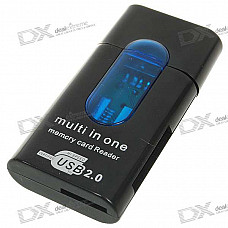 USB 2.0 SD/M2/MS/TF Card Reader (Black)