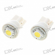 T10 0.2W*2 20-Lumen 1*5050 SMD LED Car White Light Bulbs (Pair/DC 12V)