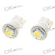 T10 0.2W*2 20-Lumen 1*5050 SMD LED Car White Light Bulbs (Pair/DC 12V)