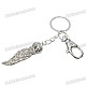 Copper + Crystal Crown Hollow Out Keychain - Silver