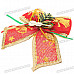 Festive Christmas Bow Ornament - Red + Gold + Green (6-Piece Pack)