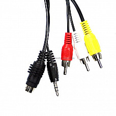 PC to TV Cable (S-Video + 3.5mm to Composite AV) 5 ft