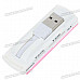 Compact All-in-One Mini USB 2.0 MS/M2/Mini SD/TF/SD/MMC Card Reader (Translucent Pink)