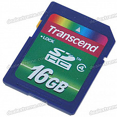 Genuine Transcend SDHC SD Memory Card - 16GB (Class 4)